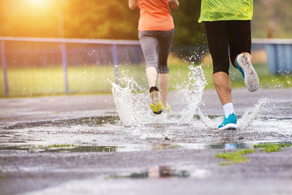 Correr con la lluvia